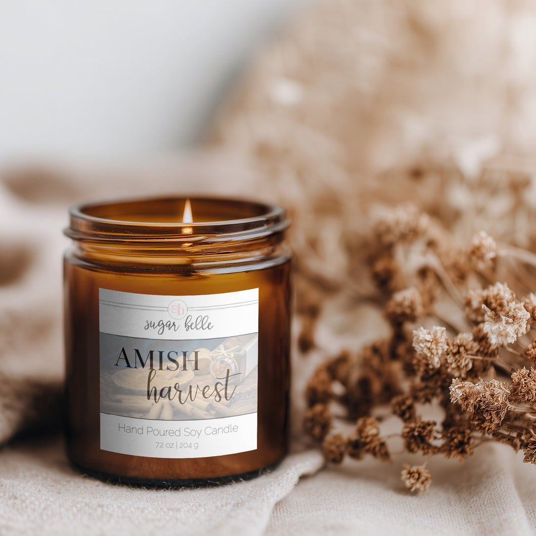 Amish Harvest Soy Candle | Amber Jar