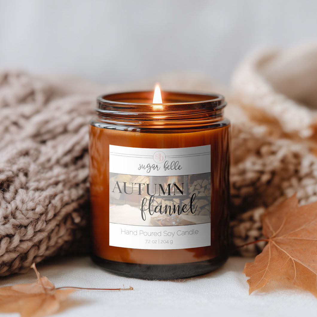 Autumn Flannel Soy Candle | Amber Jar
