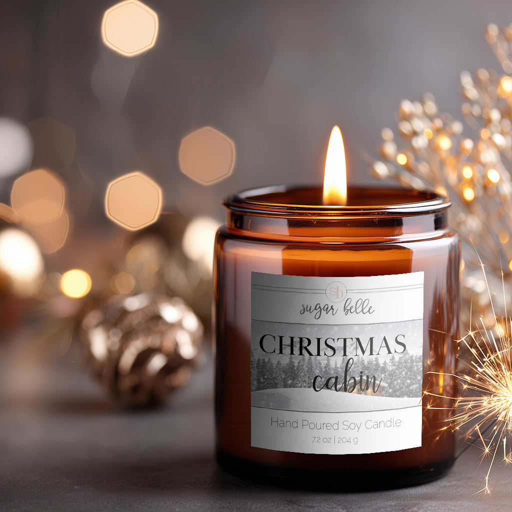 Christmas Cabin Soy Candle | Amber Jar