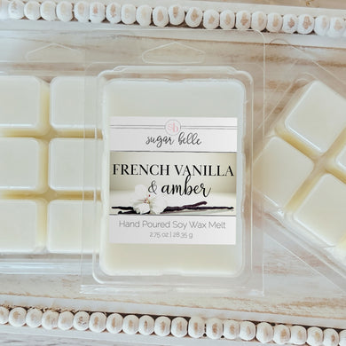 French Vanilla & Amber Scented Soy Wax Melts