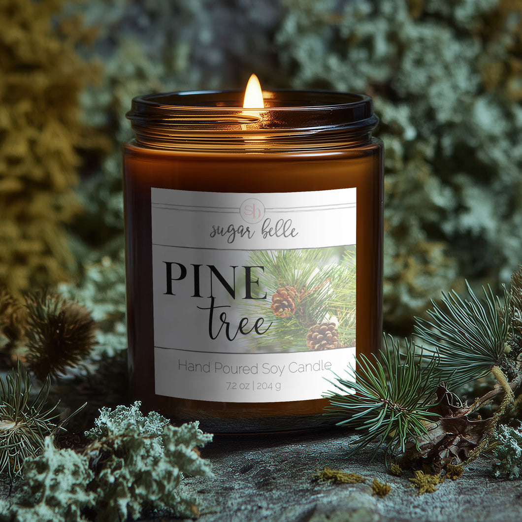 Pine Tree Soy Candle | Amber Jar