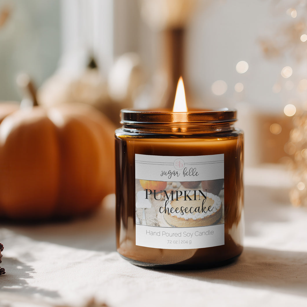 Pumpkin Cheesecake Soy Candle | Amber Jar