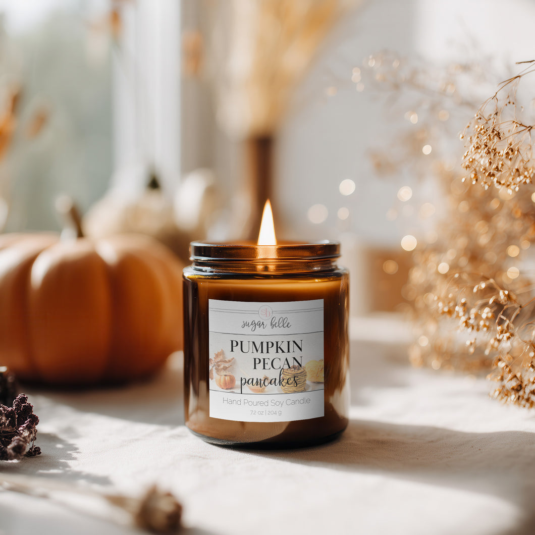 Pumpkin Pecan Pancakes Soy Candle | Amber Jar