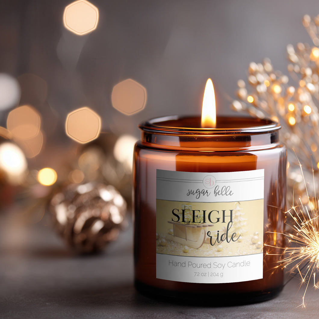 Sleigh Ride Soy Candle | Amber Jar