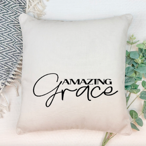 Amazing Grace 16"x16" Linen Pillow Cover