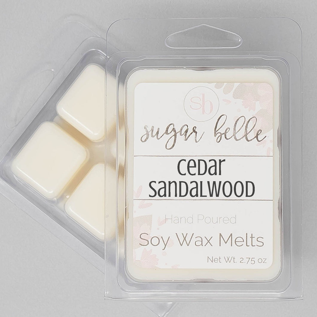 Cedar Sandalwood Scented Melts  Earthy & Woodsy Wax Cubes – Sugar