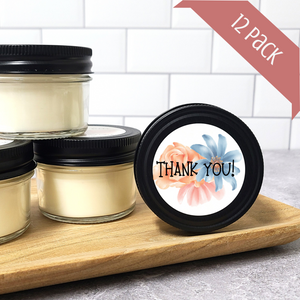 Floral Themed "Thank You" Candle - 3 oz Round Jar - PACK OF 12