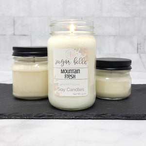 Mountain Fresh Scented Soy Candles | Mason Jars