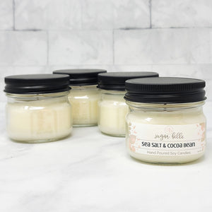 Sea Salt & Cocoa Bean Scented Soy Candles | Mason Jars